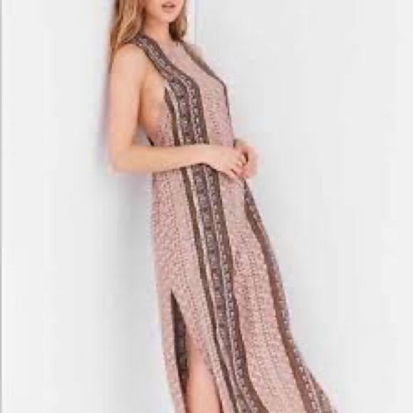 Urban Outfitters | Ecote Boho Tribal Print Sleeveless T Strap Back Maxi Dress M - Picture 5 of 8